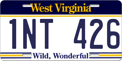 WV license plate 1NT426