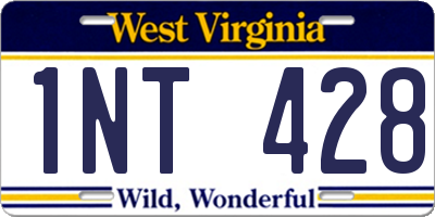 WV license plate 1NT428