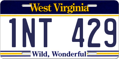 WV license plate 1NT429