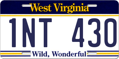 WV license plate 1NT430