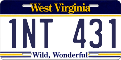 WV license plate 1NT431