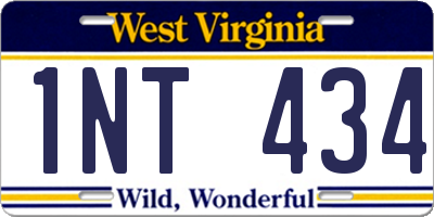WV license plate 1NT434