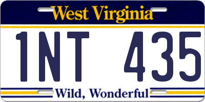 WV license plate 1NT435