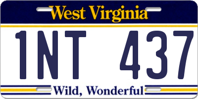 WV license plate 1NT437