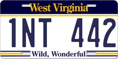 WV license plate 1NT442