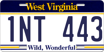 WV license plate 1NT443