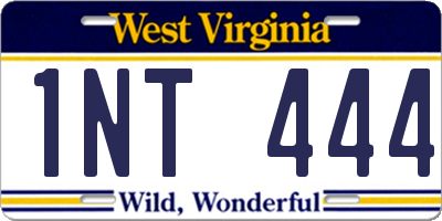 WV license plate 1NT444