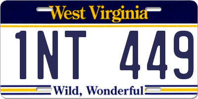 WV license plate 1NT449