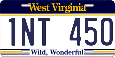 WV license plate 1NT450