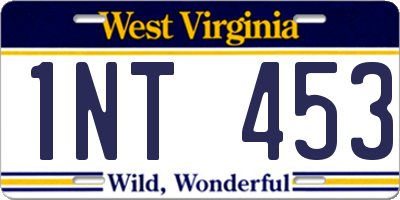WV license plate 1NT453