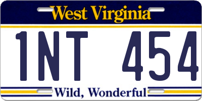 WV license plate 1NT454