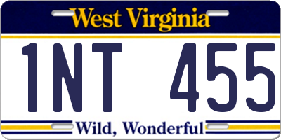 WV license plate 1NT455
