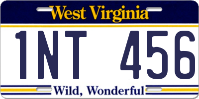 WV license plate 1NT456