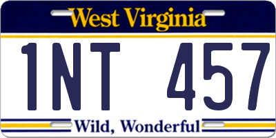 WV license plate 1NT457