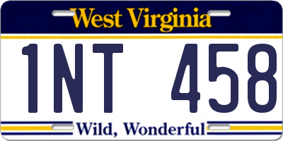 WV license plate 1NT458