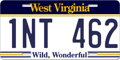 WV license plate 1NT462