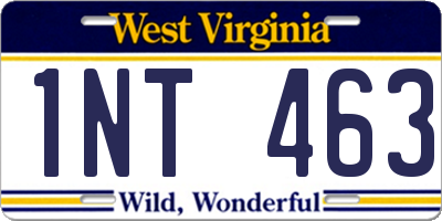 WV license plate 1NT463