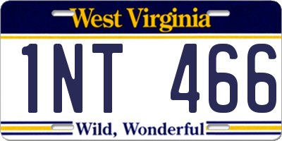 WV license plate 1NT466