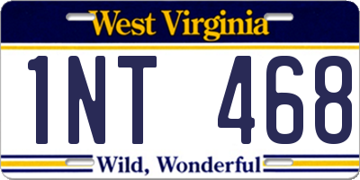 WV license plate 1NT468