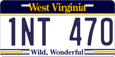 WV license plate 1NT470
