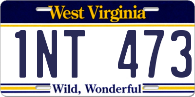 WV license plate 1NT473