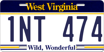 WV license plate 1NT474