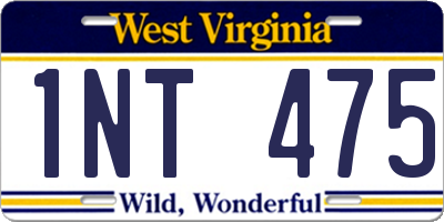 WV license plate 1NT475