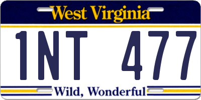 WV license plate 1NT477