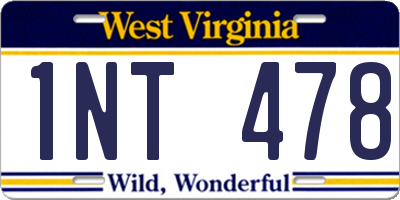 WV license plate 1NT478