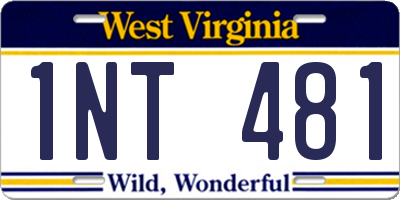 WV license plate 1NT481