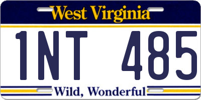 WV license plate 1NT485