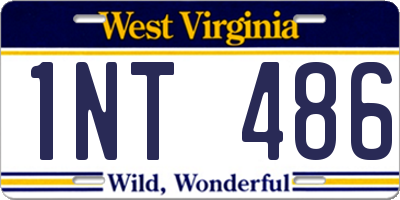 WV license plate 1NT486