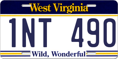WV license plate 1NT490
