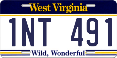 WV license plate 1NT491