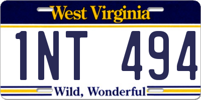 WV license plate 1NT494