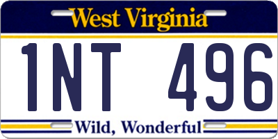 WV license plate 1NT496