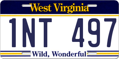 WV license plate 1NT497