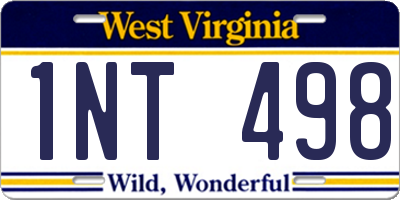 WV license plate 1NT498