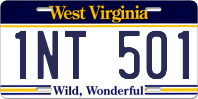 WV license plate 1NT501