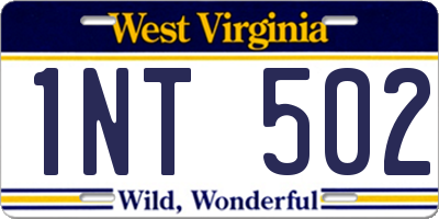 WV license plate 1NT502