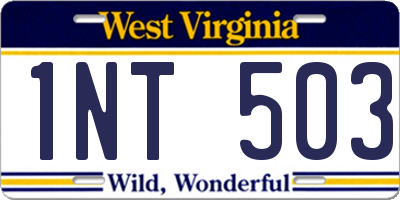 WV license plate 1NT503