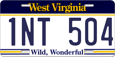 WV license plate 1NT504