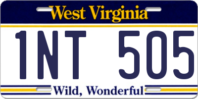 WV license plate 1NT505