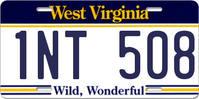WV license plate 1NT508