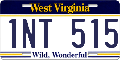 WV license plate 1NT515
