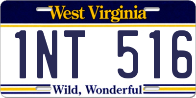 WV license plate 1NT516
