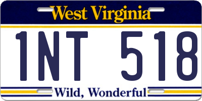 WV license plate 1NT518