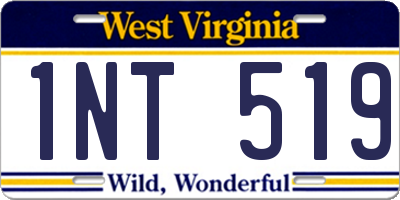 WV license plate 1NT519