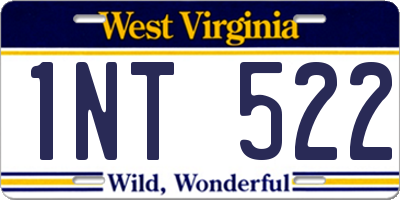 WV license plate 1NT522