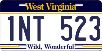 WV license plate 1NT523